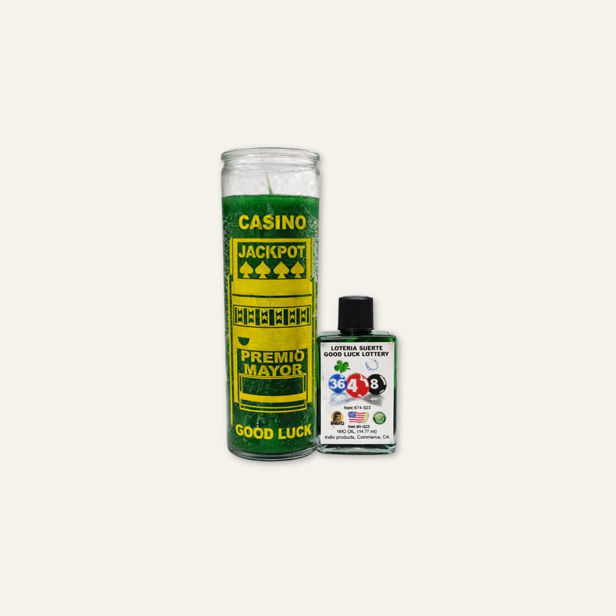 Casino Jackpot Candle & Good Luck Lottery Oil Set